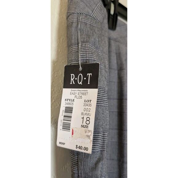 R.Q.T. Plaid Dress Pants Gray/Black Size 18 NWT - Picture 3 of 11
